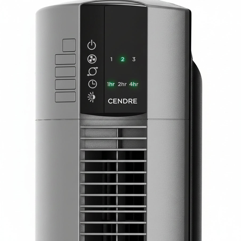 Cendre Luxe Tower Fan  Oscillating  Remote Control, 3 Speeds - Lo Cendre