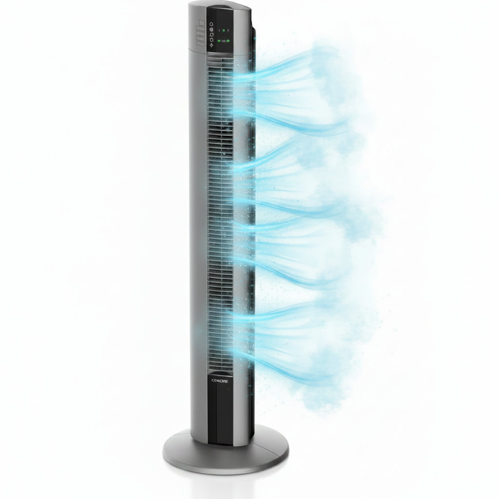 Cendre Luxe Tower Fan  Oscillating  Remote Control, 3 Speeds - Lo Cendre