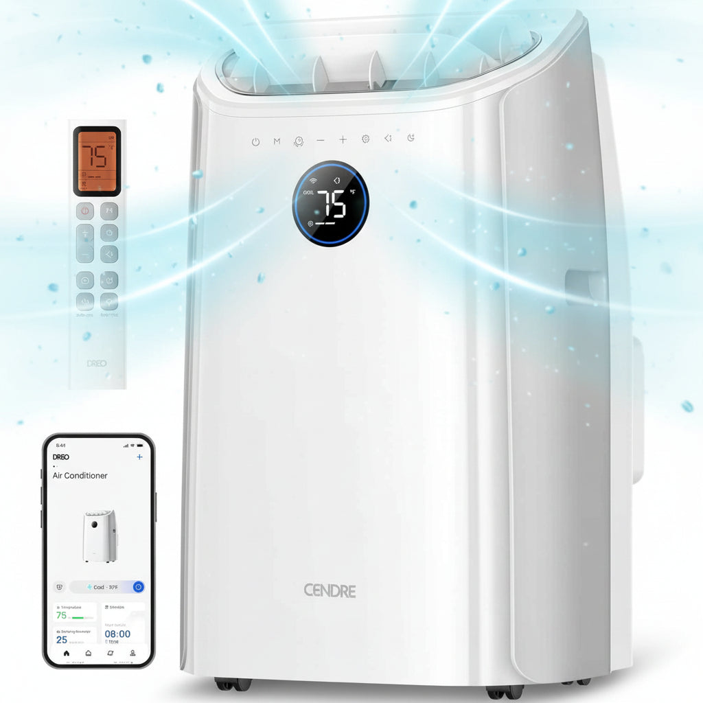 Cendre Portable Air Conditioner 12000 BTU, Smart & Quiet - Lo Cendre