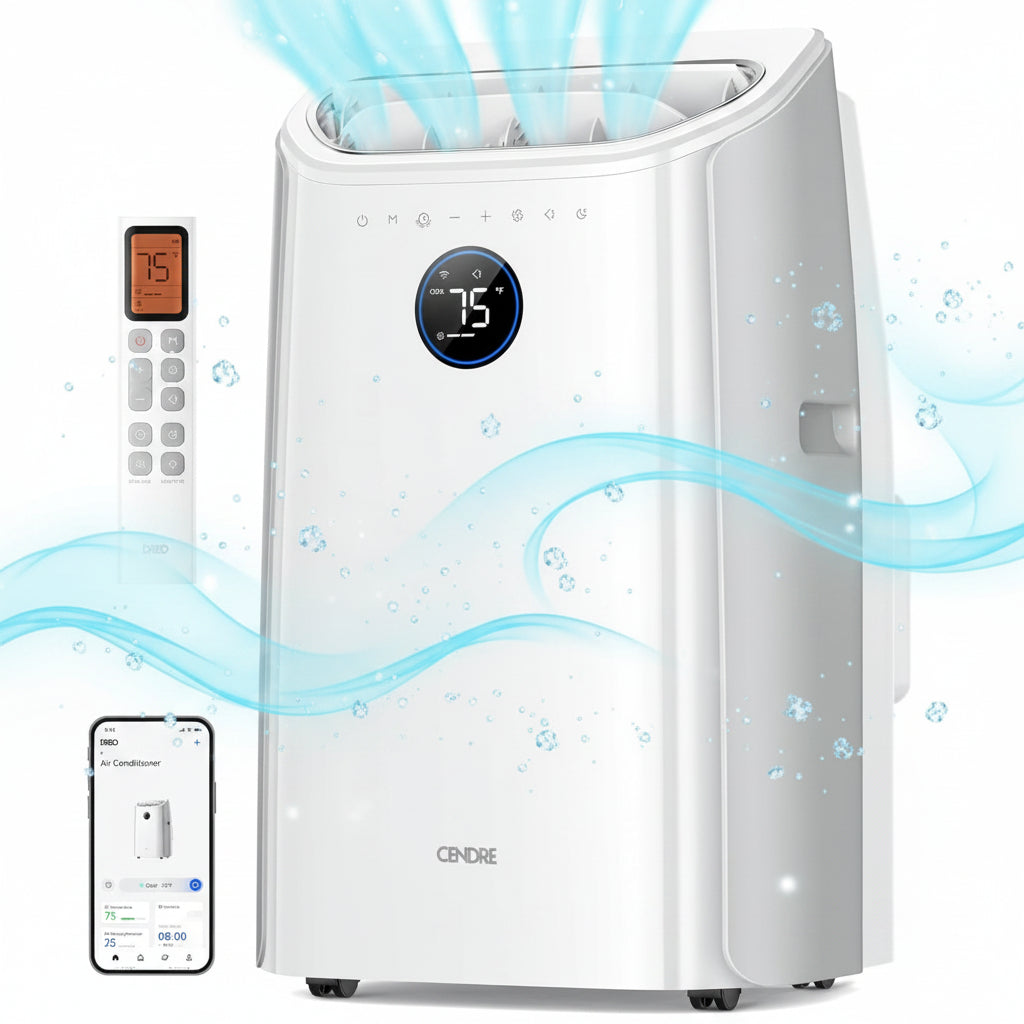 Cendre Portable Air Conditioner 12000 BTU, Smart & Quiet - Lo Cendre