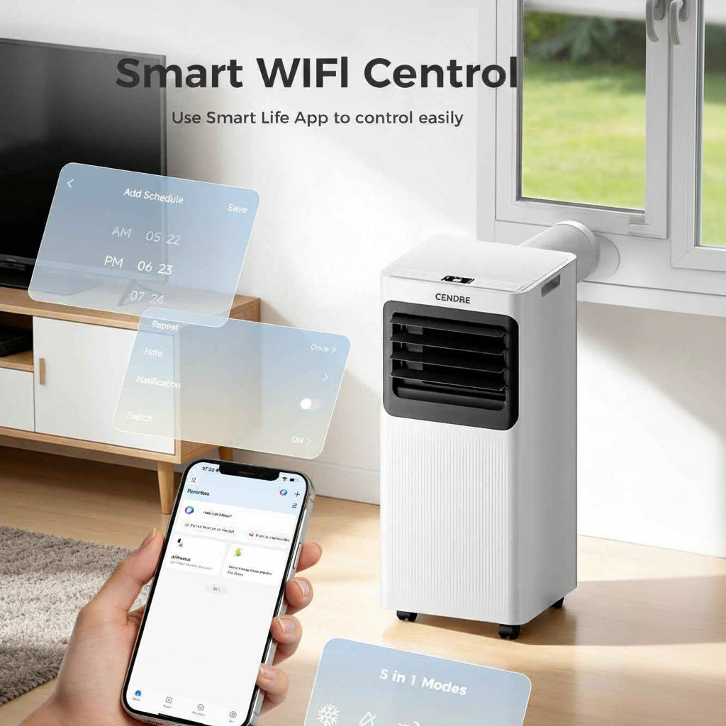 Cendre Pro 16,000 BTU Portable Air Conditioner 5-in-1 with WiFi Control - Lo Cendre