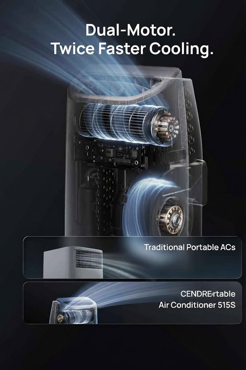 Cendre Portable Air Conditioner 12000 BTU, Smart & Quiet - Lo Cendre