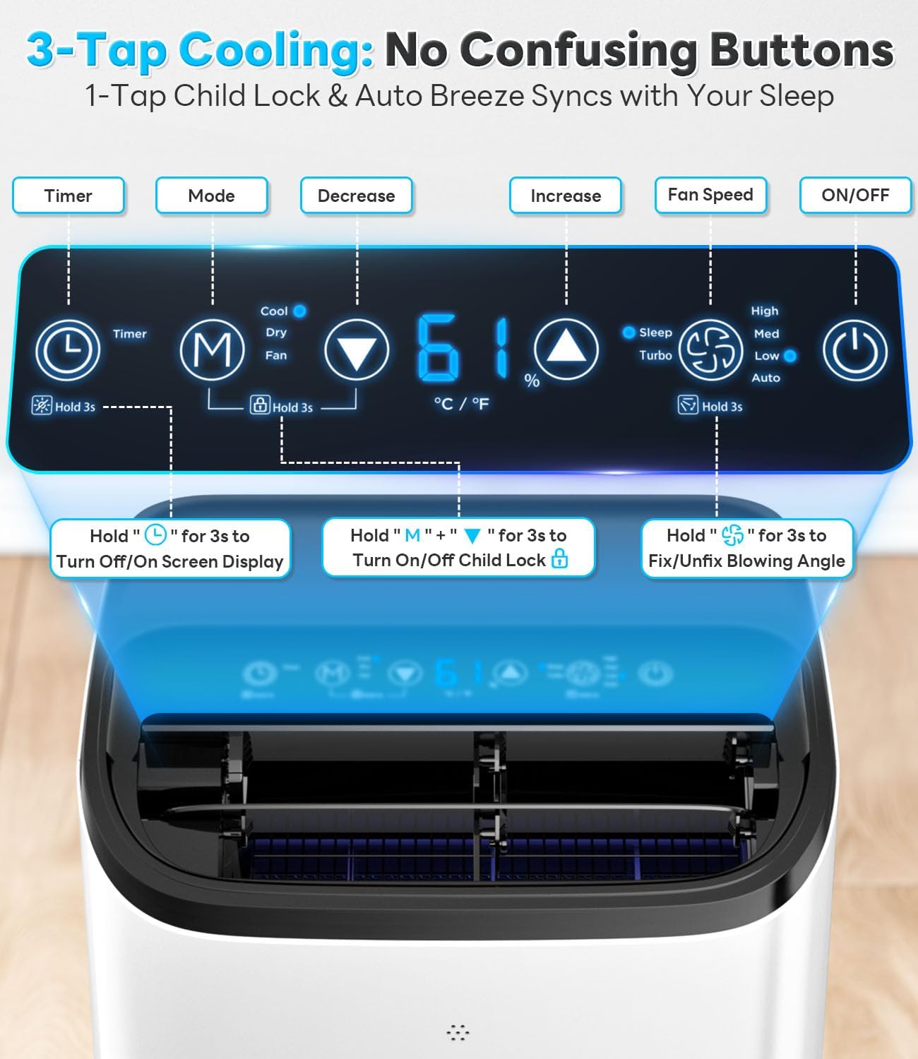 Cendre Smart Portable Air Conditioner 14,000 BTU, WiFi & Remote Control - Lo Cendre