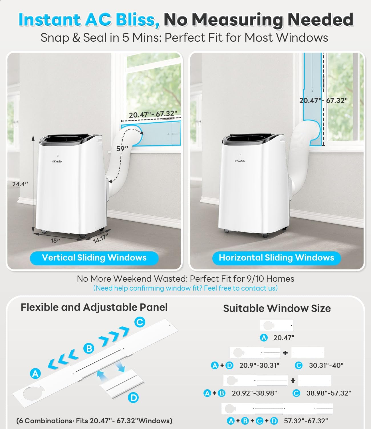 Cendre Max Portable Air Conditioner 12,000 BTU for 550 Sq.Ft, Quiet - Lo Cendre