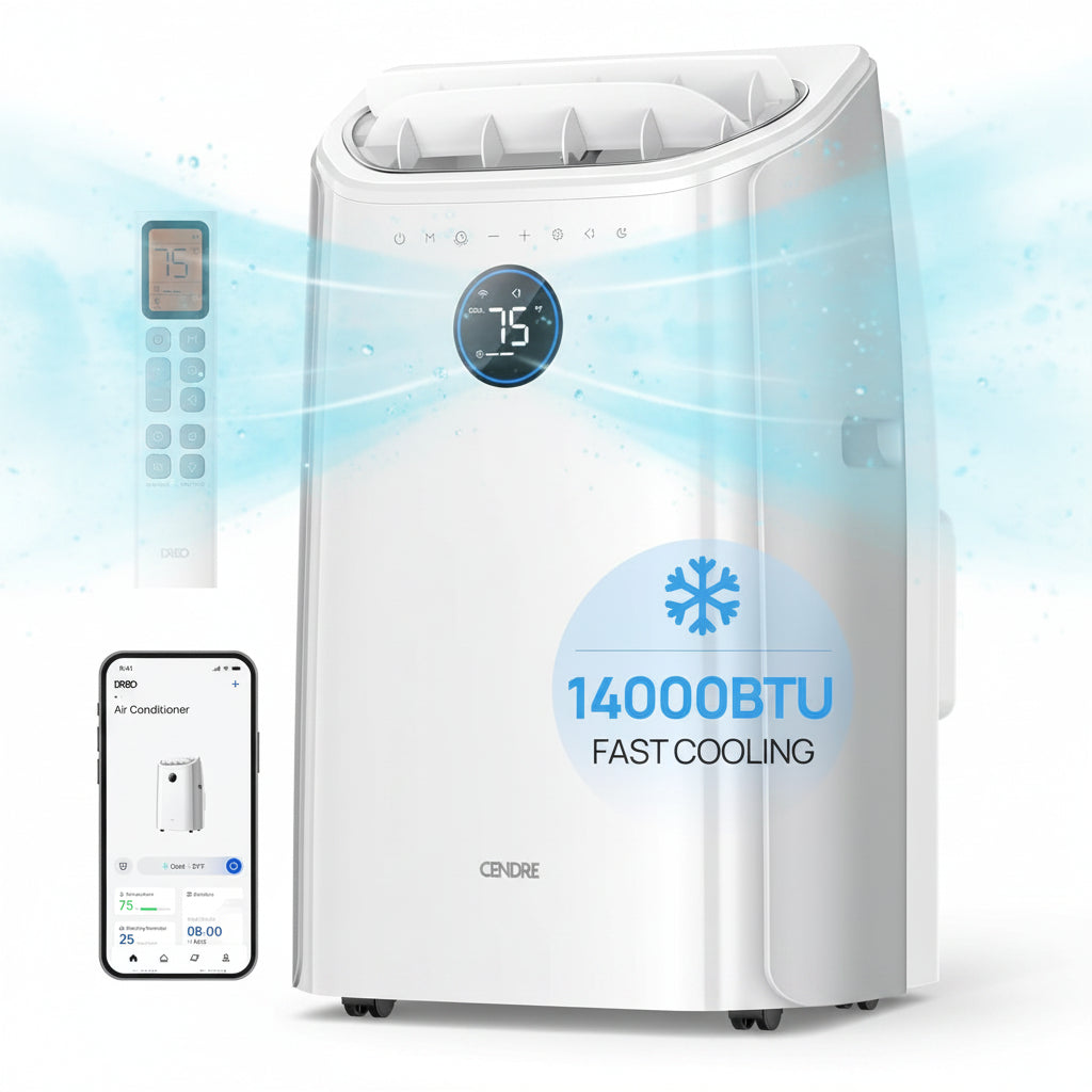 Cendre Portable Air Conditioner 12000 BTU, Smart & Quiet - Lo Cendre