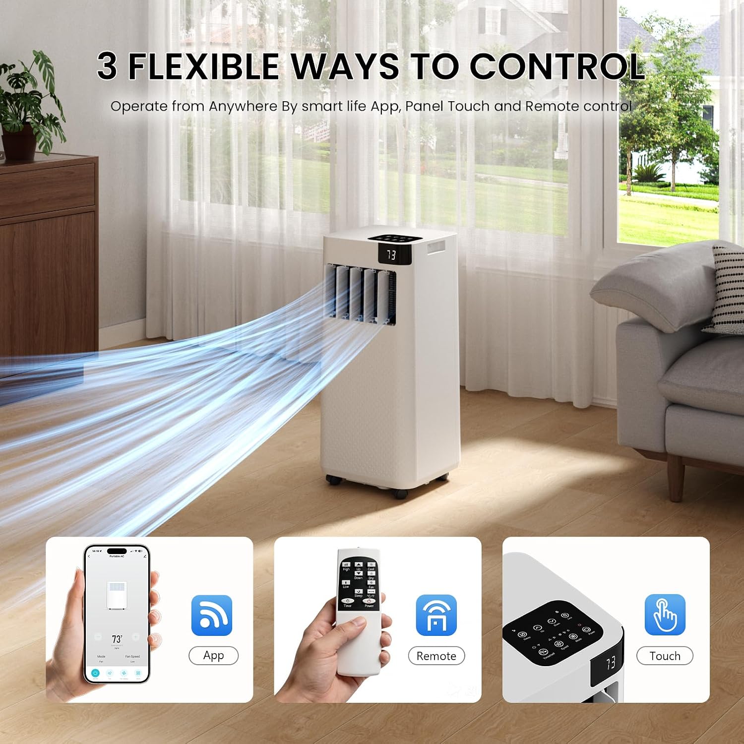 Cendre 16000 BTU Portable Air Conditioner with WiFi – 5-in-1 Smart AC Unit - Lo Cendre