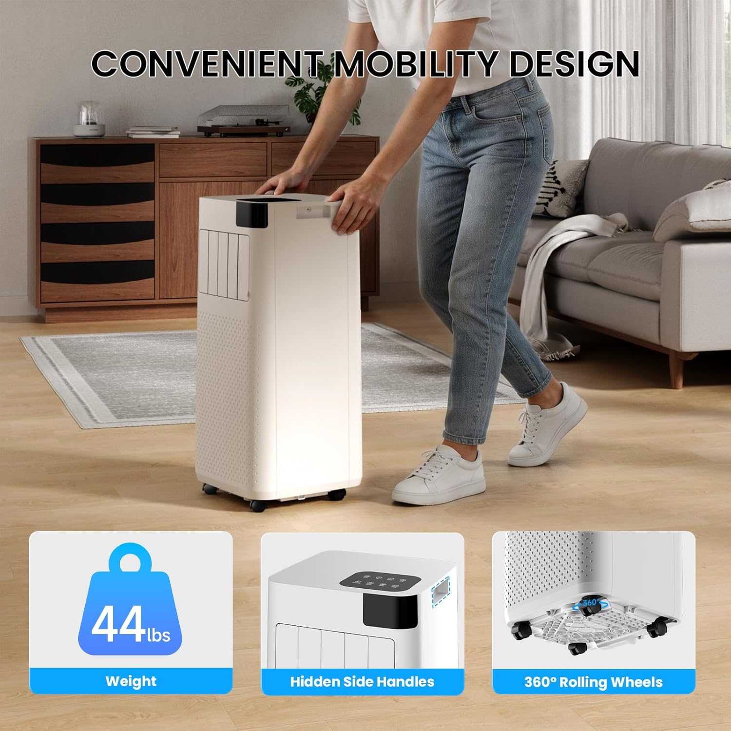 Cendre 16000 BTU Portable Air Conditioner with WiFi – 5-in-1 Smart AC Unit - Lo Cendre