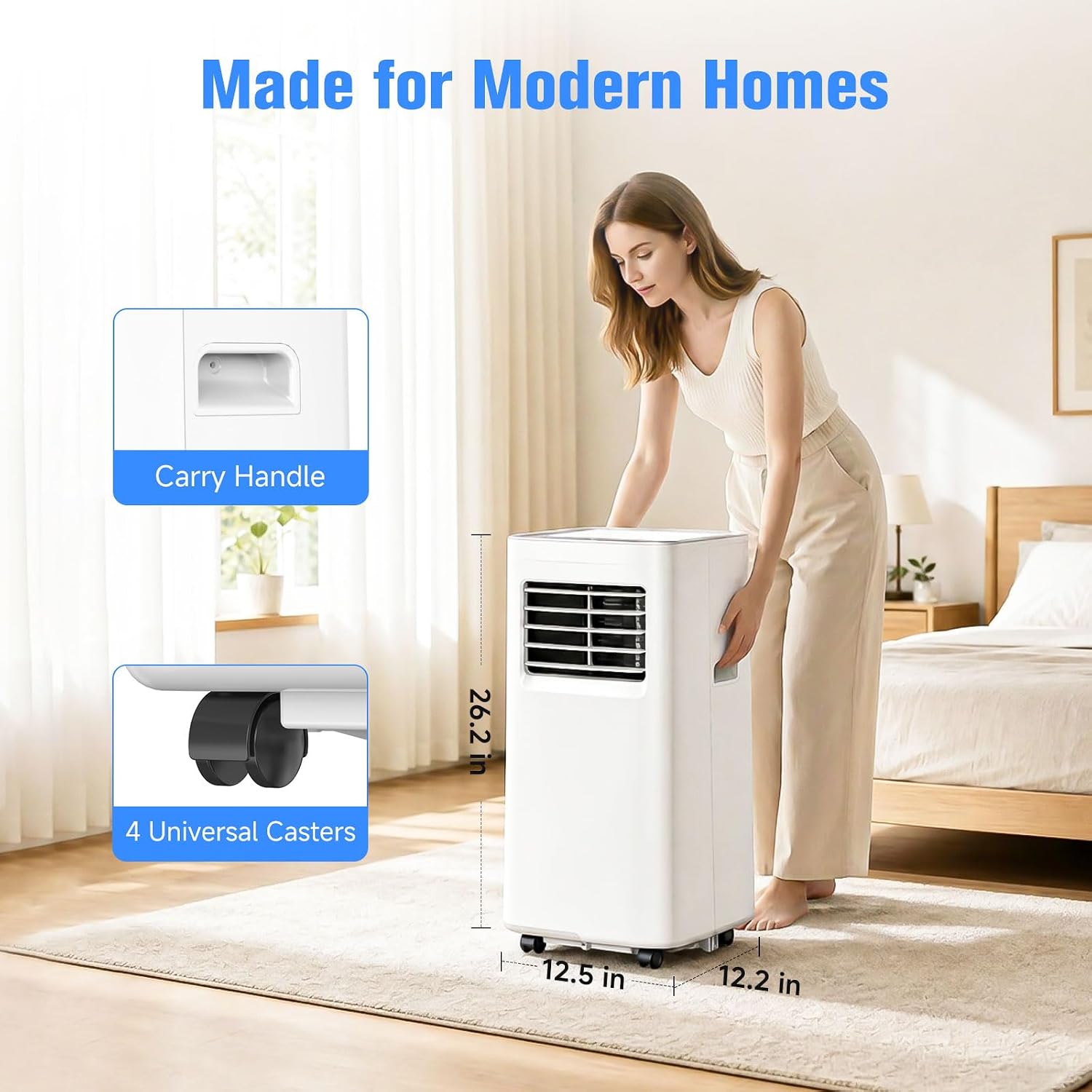 Portable Air Conditioner, 3-in-1 - Includes Complete Window Mount Kit - Lo Cendre