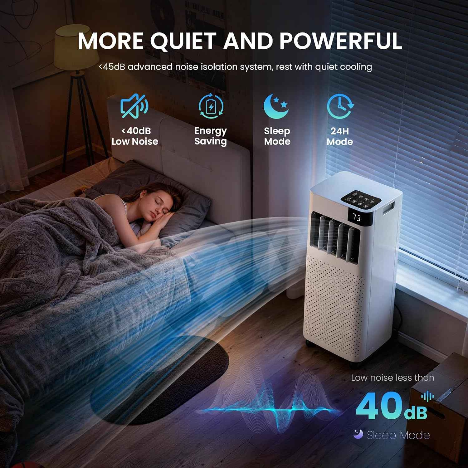 Cendre 16000 BTU Portable Air Conditioner with WiFi – 5-in-1 Smart AC Unit - Lo Cendre