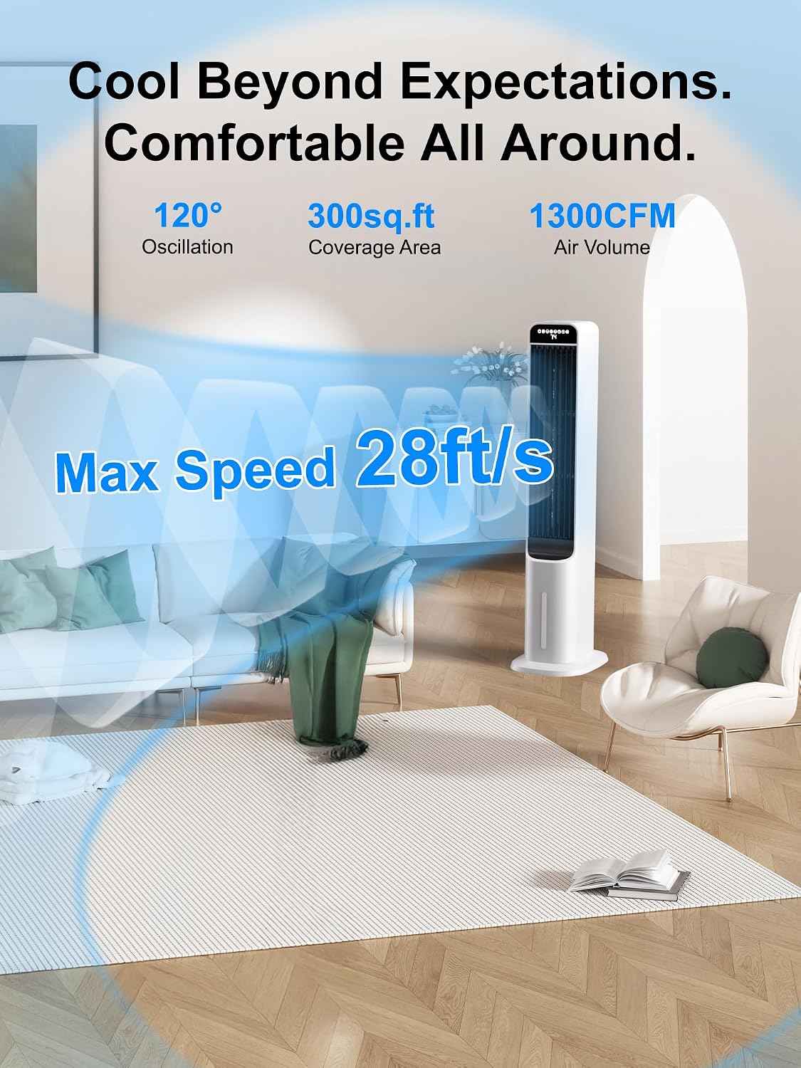 Cendre 3-in-1 Evaporative Air Cooler 120° Oscillation, Portable - Lo Cendre
