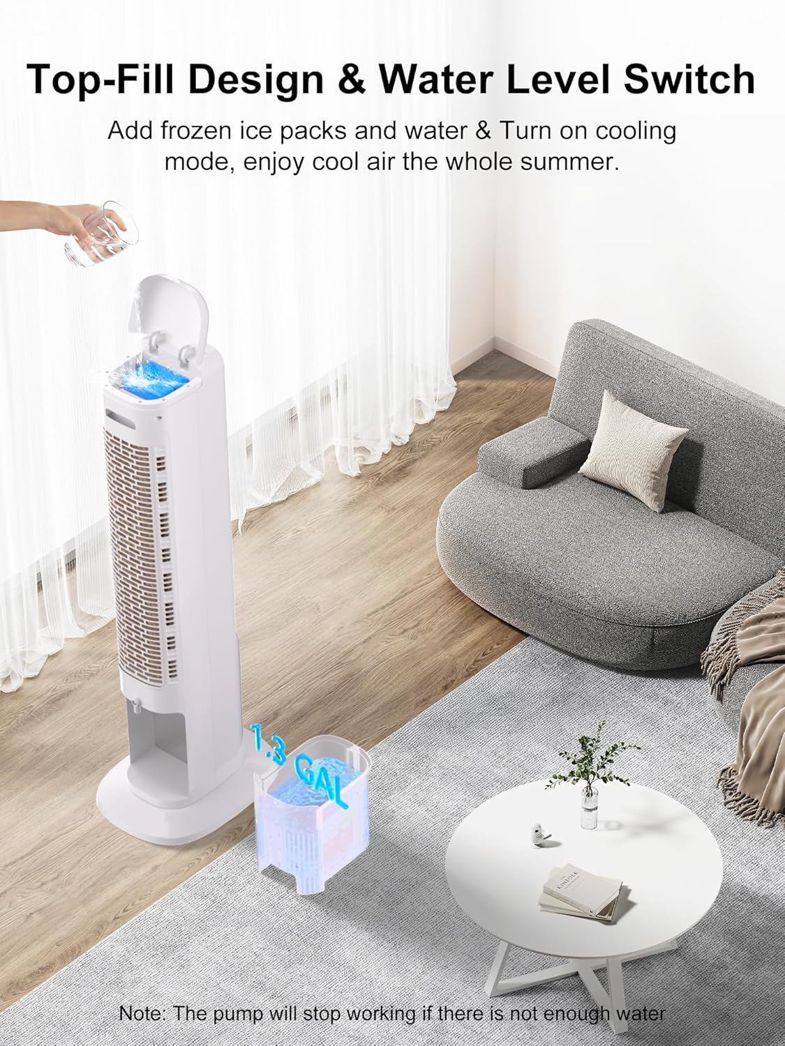 Cendre 3-in-1 Evaporative Air Cooler 120° Oscillation, Portable - Lo Cendre
