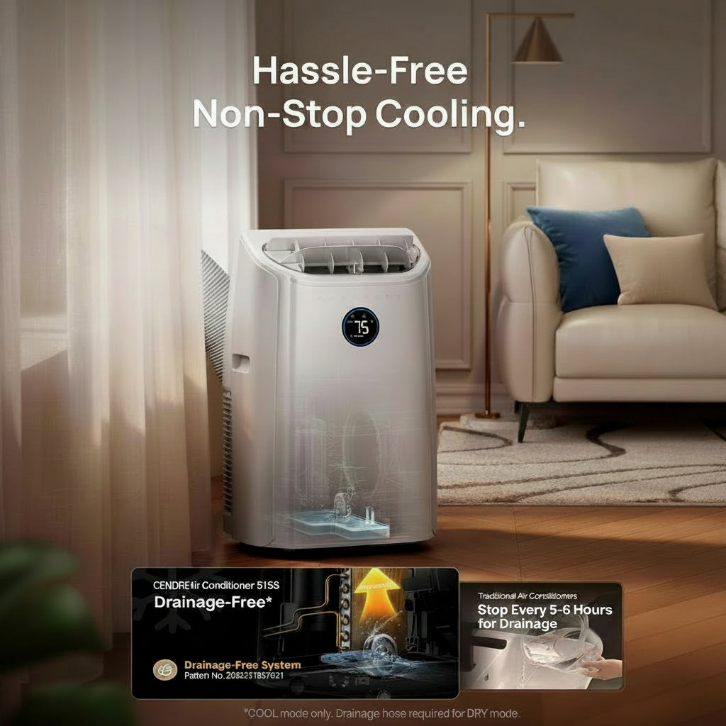 Cendre Portable Air Conditioner 12000 BTU, Smart & Quiet - Lo Cendre